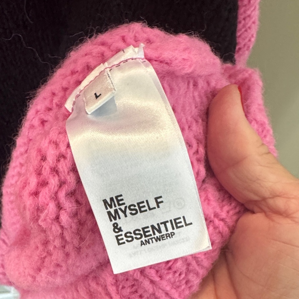 Anthropologie Pink and Black Heart Sweater by Essential Antwerp - Picture 6 of 8